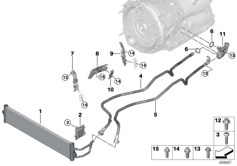 Genuine BMW 17229468404 G14 G31 Transmission Oil Cooler Line, Return (Inc. 540iX, 530iX & 840iX) | ML Performance UK UK Car Parts