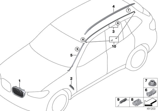 Genuine BMW 51137483862 Roof Trim Strip Right (Inc. X4) | ML Performance UK UK Car Parts