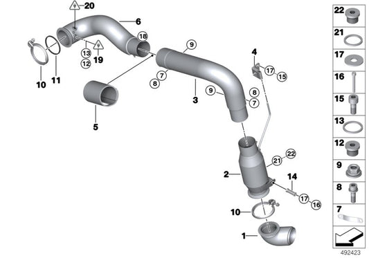 Genuine BMW 18308416346 Exhaust Pipe, Right TURBO>CATALYST (Inc. M6 GT3) | ML Performance UK UK Car Parts