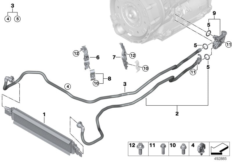 Genuine BMW 17228654907 G20 G21 Transmission Oil Cooler Line, Flow (Inc. 330i, 320i & 330iX) | ML Performance UK UK Car Parts