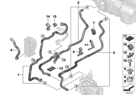 Genuine BMW 07146844852 G32 G11 Hose Bracket, Rotating (Inc. 530iX, 730i & 640i) | ML Performance UK UK Car Parts