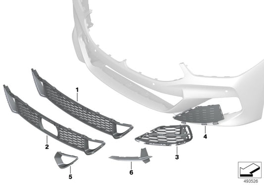 Genuine BMW 51118074784 G14 G16 G15 Grill, Air Intake, Open, Right (Inc. 840dX, 840iX & M850iX) | ML Performance UK UK Car Parts