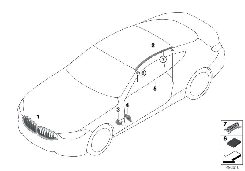 Genuine BMW 51138078768 G15 Roof Molding Prime-Coated Right (Inc. 840dX, 840i & M850iX) | ML Performance UK UK Car Parts