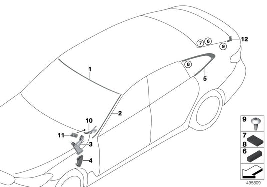 Genuine BMW 51378495574 G32 Finisher, Side Window, Rear Right (Inc. 630dX, 630i & 640i) | ML Performance UK UK Car Parts
