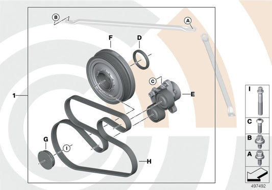 Genuine BMW 11282475023 F15 F16 Repair Kit For Belt Drive, Complete VALUE LINE (Inc. X6 & X5 35iX) | ML Performance UK UK Car Parts