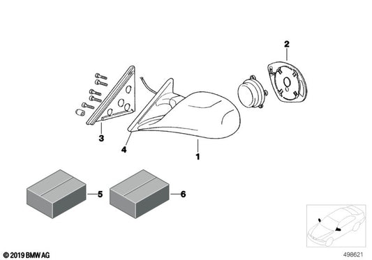 Genuine BMW 51162270683 Right Mirror Glass (Inc. E36 318iS) | ML Performance UK UK Car Parts