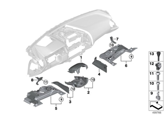 Genuine BMW 51457941022 F93 G16 F91 Trim Panel, Footwell, Airbag, Passenger (Inc. 840dX, 840iX & M8) | ML Performance UK UK Car Parts