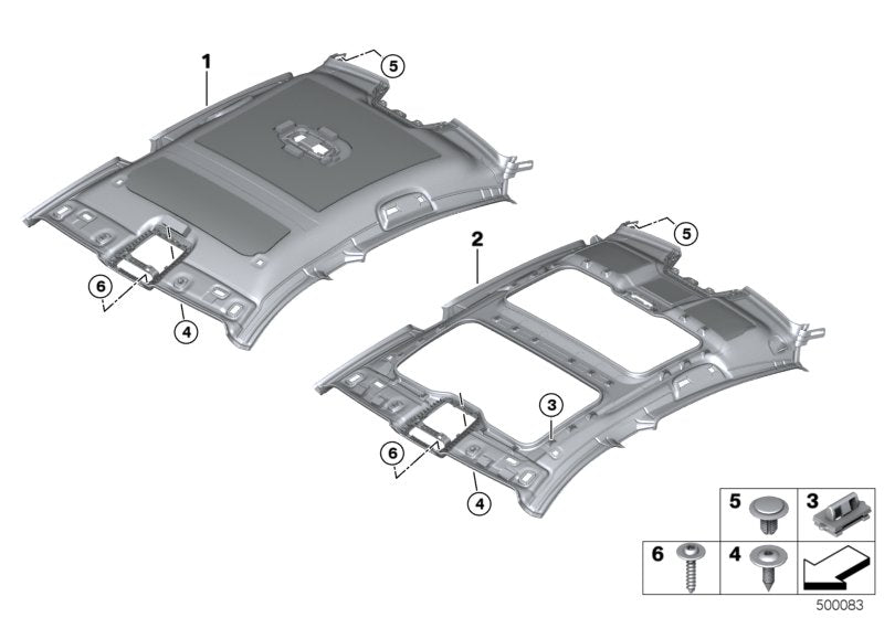 Genuine BMW 51449882869 G16 Headlining Panoramic Roof ANTHRAZIT (Inc. 840dX, 840iX & M850iX) | ML Performance UK UK Car Parts