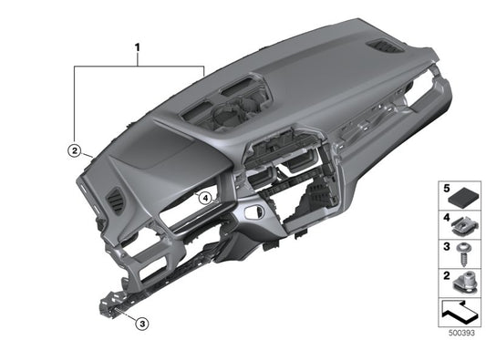 Genuine BMW 51458099049 F39 Dashb.Head-Up Displ.W/Ornamental Seam SCHWARZ/BLAU (Inc. X2 28i & X1) | ML Performance UK UK Car Parts