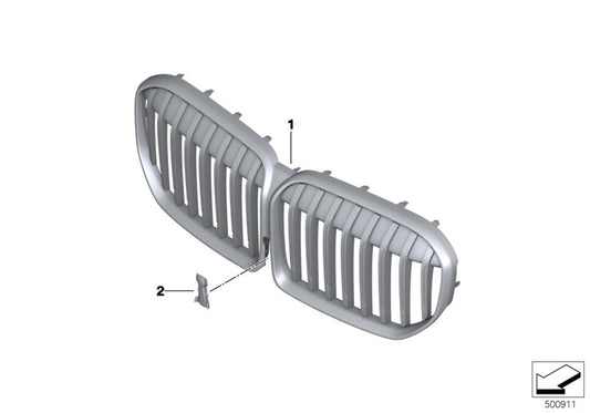 Genuine BMW 51138096133 G11 Grill Front SHADOWLINE (Inc. 730Ld, 745Le & 730d) | ML Performance UK UK Car Parts