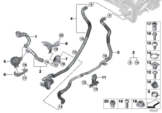 Genuine BMW 64216992927 G07 G05 G06 Coolant Hose, Supply 2 Auxiliary coolant pump - water valve (Inc. X5 M50iX, X7 M50iX & X6 M50iX) | ML Performance UK UK Car Parts