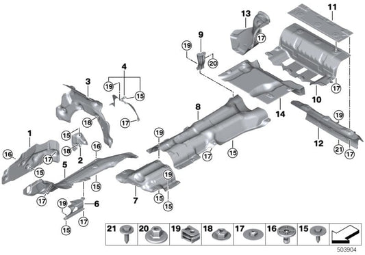 Genuine BMW 51487483487 G16 Fuel Tank Heat Insulation (Inc. 840iX, 840i & M850iX) | ML Performance UK UK Car Parts