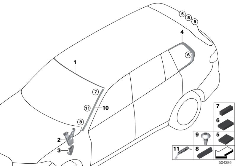 Genuine BMW 51377439368 G07 Finisher, Side Window, Rear Right ALU HOCHGLANZ (Inc. X7) | ML Performance UK UK Car Parts