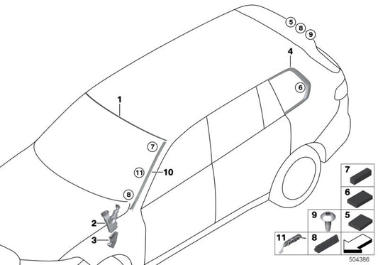 Genuine BMW 51377439368 G07 Finisher, Side Window, Rear Right ALU HOCHGLANZ (Inc. X7) | ML Performance UK UK Car Parts