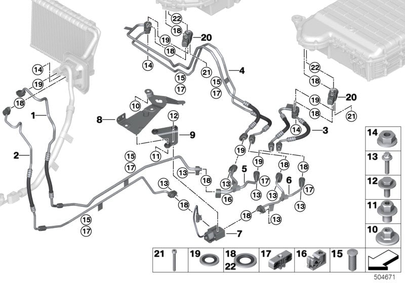 Genuine BMW 64126832852 G05 Bracket, Shutoff Valve Part 1 (Inc. X5 45eX) | ML Performance UK UK Car Parts