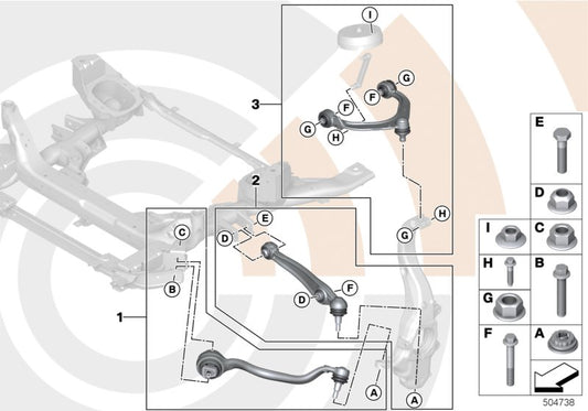 Genuine BMW 31122475229 F15 Wishbone Repair Kit Top Right VALUE LINE (Inc. X5) | ML Performance UK UK Car Parts