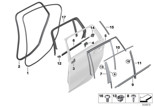 Genuine BMW 51427939715 G21 Cover, Window Frame, Rear Left (Inc. 330i, 320dX & M340iX) | ML Performance UK UK Car Parts