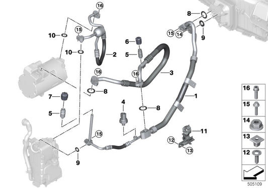 Genuine BMW 64539354576 G05 Suction Pipe Evaporator-Compressor R1234YF (Inc. X5 45eX) | ML Performance UK UK Car Parts