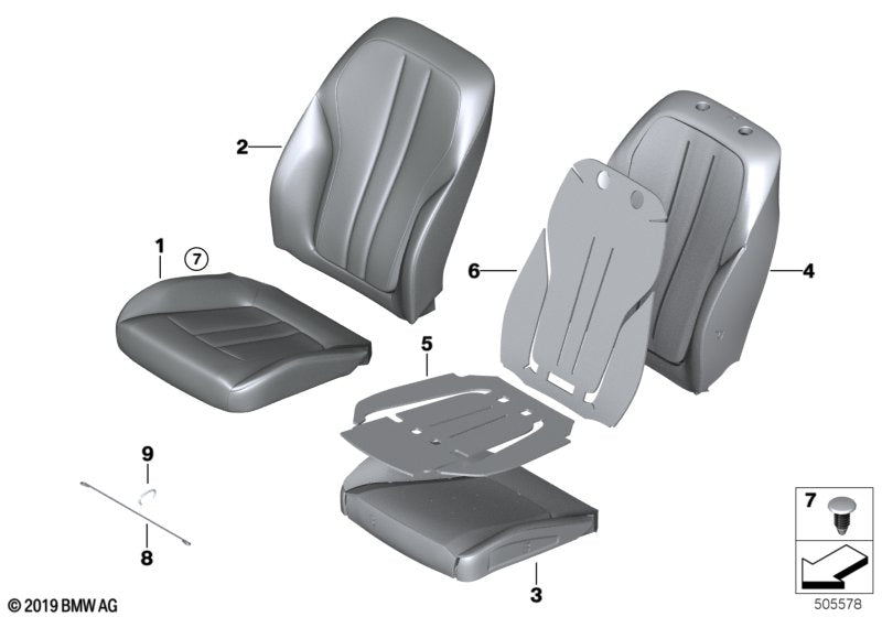 Genuine BMW 52107412660 G11 Leather Cover For Basic Seat LCEW ELF.WEISS (Inc. 750LdX, 518d & 740LdX) | ML Performance UK UK Car Parts