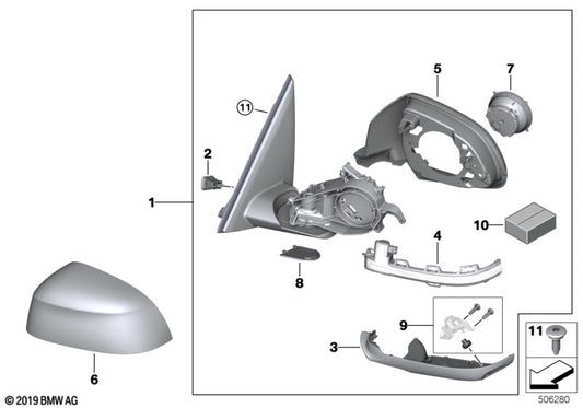 Genuine BMW 51168491697 G01 Heated Outside Mirror, Memory Bus, Left (Inc. X3) | ML Performance UK UK Car Parts