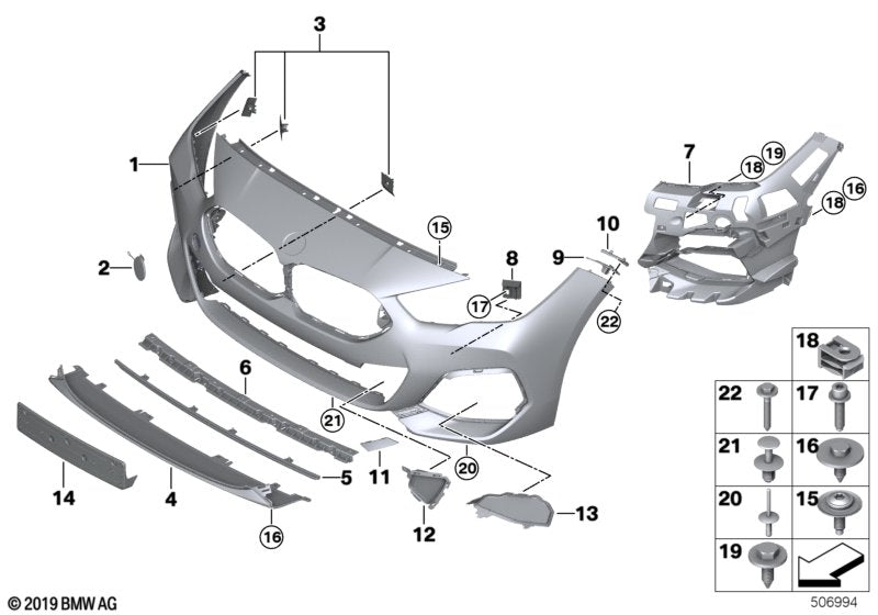 Genuine BMW 51118080707 F44 Set Of Mounts, Front Pdc / Pma Sensor (Inc. 228iX, M235iX & 218i) | ML Performance UK UK Car Parts