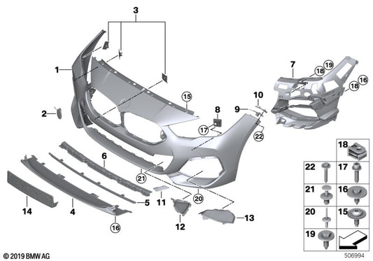 Genuine BMW 51118080707 F44 Set Of Mounts, Front Pdc / Pma Sensor (Inc. 228iX, M235iX & 218i) | ML Performance UK UK Car Parts