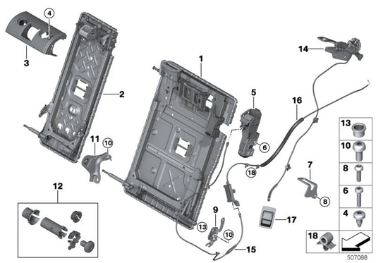 Genuine BMW 52207473929 G02 G01 Frame, Backrest Left (Inc. X3) | ML Performance UK UK Car Parts