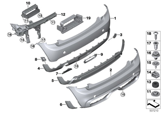 Genuine BMW 51127380032 F55 Black Band, Lower Rear HECKTRÄGER (Inc. One, Cooper D & One D) | ML Performance UK UK Car Parts