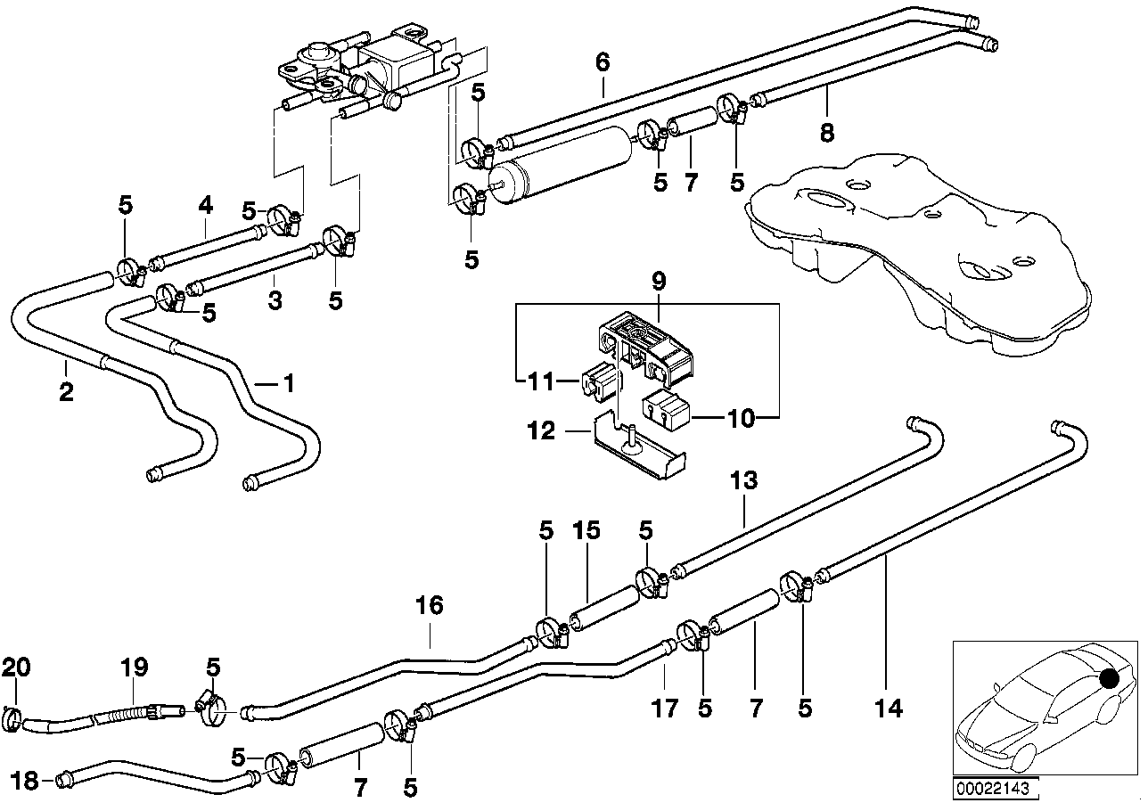 Genuine BMW 16121183205 E38 Rear Fuel Return Line (Inc. 740iL, 750iLP & 750iLS) | ML Performance UK Car Parts