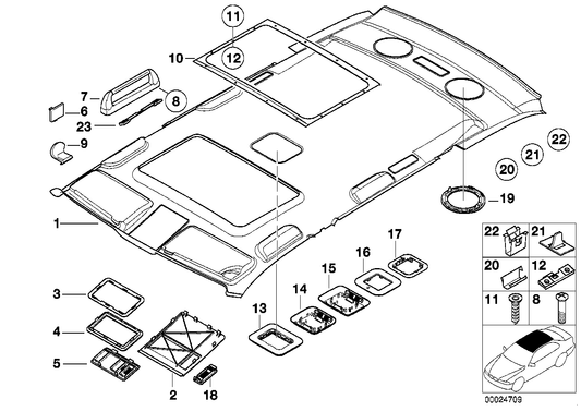 Genuine BMW 51447010407 E39 Cover Sliding Roof Motor HELLGRAU (Inc. 540i, 520i & 530d) | ML Performance UK UK Car Parts