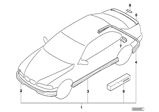 Genuine BMW 82699408497 E39 Stoplamp Rear Spoiler ERSATZTEIL (Inc. 530i, 525d & 535i) | ML Performance UK Car Parts