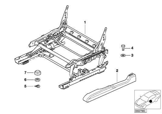 Genuine BMW 52108226268 E46 E53 E83 Seat Mechanism Right (Inc. X5 3.0d, X3 2.5si & 316i 1.9) | ML Performance UK UK Car Parts