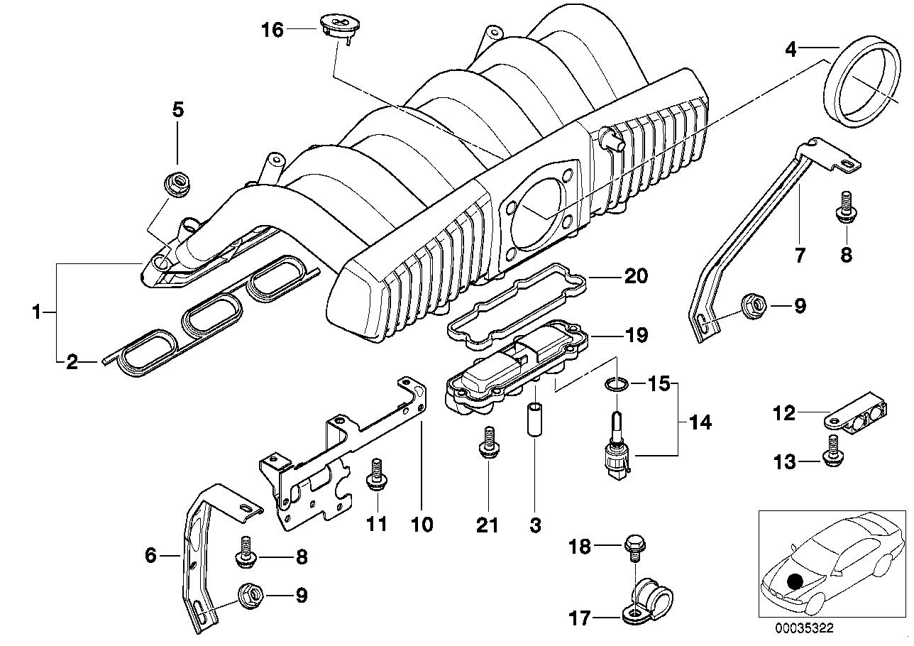 Genuine BMW 11611703782 E36 Front Intake Manifold Support (Inc. 328i, 320i & 323i) | ML Performance UK UK Car Parts