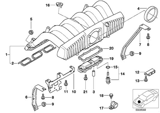 Genuine BMW 11611703782 E36 Front Intake Manifold Support (Inc. 328i, 320i & 323i) | ML Performance UK UK Car Parts