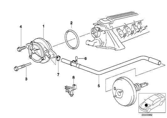 Genuine BMW 34301163463 E39 E38 Vacuum Pipe (Inc. 525tds, 725tds & 525td) | ML Performance UK UK Car Parts