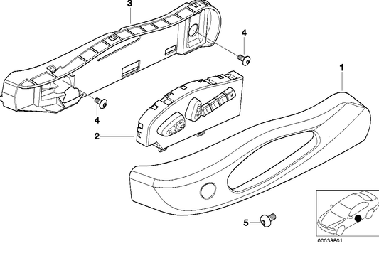 Genuine BMW 52108255378 E46 E64 Actuation Unit Right (Inc. 630i, 330Cd & 320Cd) | ML Performance UK UK Car Parts