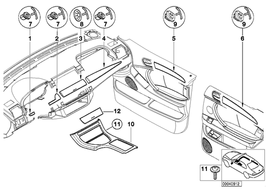 Genuine BMW 51457124632 E53 Decorative Strip, Dashboard Center GRAPHIT MET. (Inc. X5) | ML Performance UK UK Car Parts