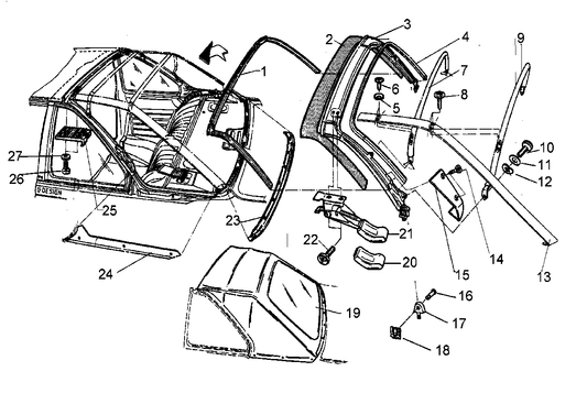 Genuine BMW 54310006434 E30 Convertible Top Cover TEXTIL BLAU (Inc. 320is, 318is & 325i)