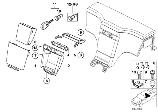 Genuine BMW 51168399078 E36 Diverse Small Parts F Hinged Compartment (Inc. Z3 2.0, Z3 M & Z3 1.8) | ML Performance UK UK Car Parts