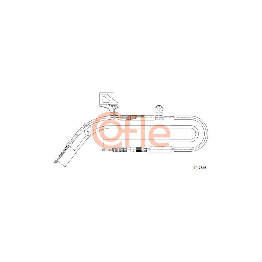 Cofle 10.7586 Hand Brake Cable For Audi A6