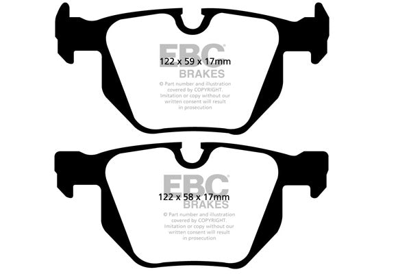 EBC BMW E60 E61 Yellowstuff 4000 Series Rear Sport Brake Pads & Premium OE Replacement Plain Discs Kit - ATE Caliper (525i, 525ix & 530ix) | ML Performance UK