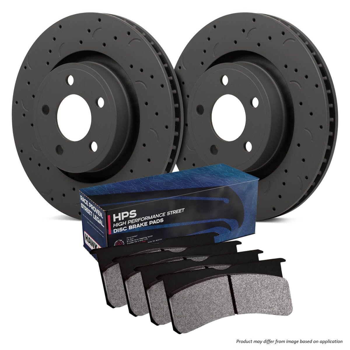 Hawk Performance HKC4302.295F Brake Kit - HPS Pads & Talon Slotted & Drilled Discs Front
